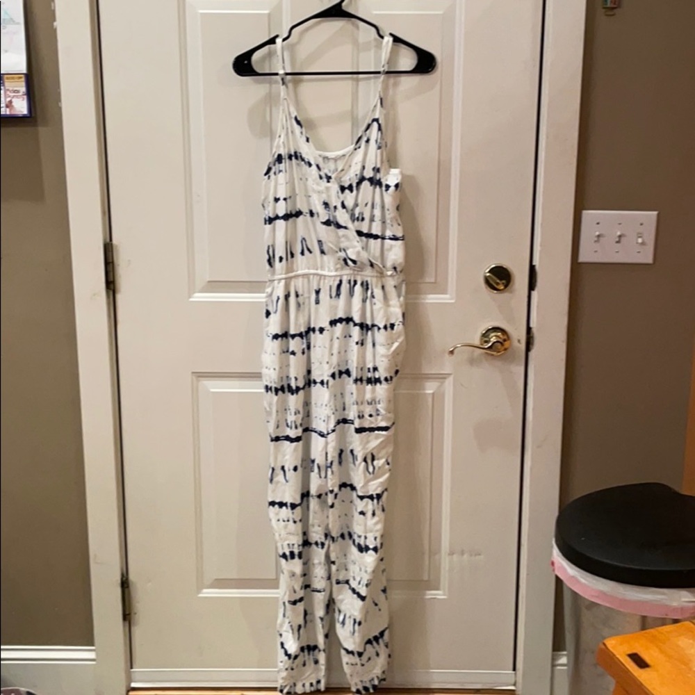 Gorgeous blue and white tie-dyed jumpsuit
